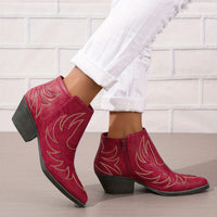 Bottines Santiag Femme Brodées Rétro - Ranch Luxe