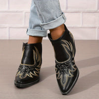 Bottines Santiag Femme Brodées Rétro - Ranch Luxe