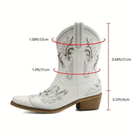 Bottines Santiag Femme Elégantes Motif Floral - Glam West