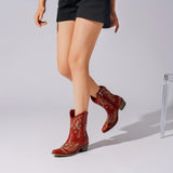 Bottines Santiag Femme Elégantes Motif Floral - Glam West