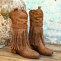 Bottines Santiag Femme Hautes Avec Franges - Rebel Cowgirl marron / 37.5