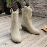 Bottines Santiag Femme Mi-Mollet Cosy - Outlaw Chic Beige / 35.5