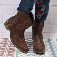 Bottines Santiag Femme  Motif Floral - Sierra Style