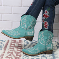 Bottines Santiag Femme  Motif Floral - Sierra Style Bleu ciel / 40