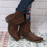 Bottines Santiag Femme  Motif Floral - Sierra Style Marron foncé / 40.5