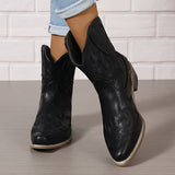 Bottines Santiag Femme  Motif Floral - Sierra Style Noir / 35.5